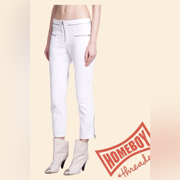 NWT Women's White Jeans hole needs stitching under zipper can be sewed Size-36. - Picture 1 of 7
